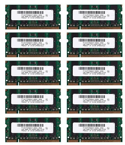 Lckiioy 10X RAM 2 GB DDR2 PC2-6400 800MHz 200Pin 1.8V Memoria per Laptop SO-DIMM