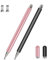 Penna per tutti i tablet, penna touch screen 2 in 1 per tablet/telefoni Redmi Samsung Xiaomi Huawei Surface Lenovo Chromebook, alta sensibilità Touch Pen (oro rosa + nero)