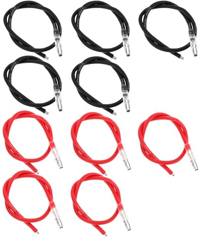 OTOTEC 10pcs 4mm RC Motor Cables 16AWG 15cm Silicone Connect Wire for 380 390 540 550 Brush Motors and Scx10 Trx4 D90 Gen8 Remote Control Cars Red, Black