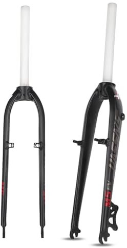 KANGXYSQ 26 27,5 Mountain Bike Forcella Rigida Tubo Dritto Senza Filettatura da 1-1/8 Disco/Freno QR 9X100mm Lega di Alluminio Bicicletta da Montagna Forcella Anteriore Rigida(Gray Red,26)