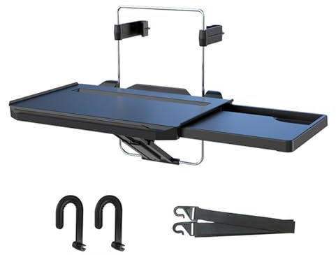 Plateau de Volant de Voiture, Table de Siège de Voiture Portable avec Support de Téléphone et de Boisson pour Ordinateur Portable Plateau Repas Voiture Tablette Voiture Table Pliante pour Voiture