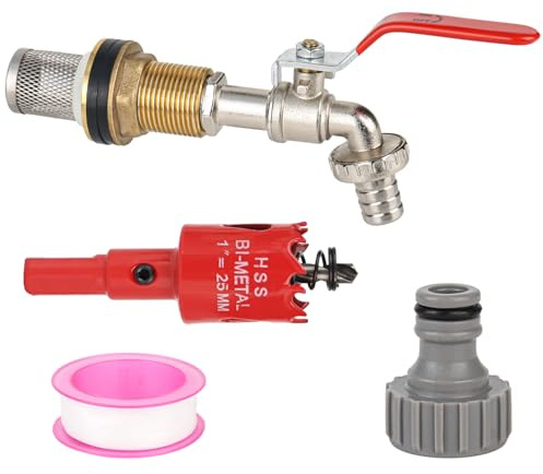 1/2 Leakproof Brass IBC Tank Fittings IBC Tank Adapter IBC Tank Valve Outdoor Tap Kit Garden Tap Kit Outlet Faucet for Water Butts, rain Barrels and Storage Tanks