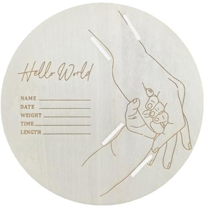 Souvenir Neonato Bambino Nascita In Legno Ospedaliero Supporto Per Nascita Con Informazione Per Bambini Incisi In Legno In Legno Bandoni Baby Shower Regali