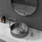 Lavabo De Salle De Bain À Poser, Rond, Intégré, En Acier Inoxydable, Facile À Nettoyer À Bords Fins, Léger, Luxueux For Bar Villa(Noir)