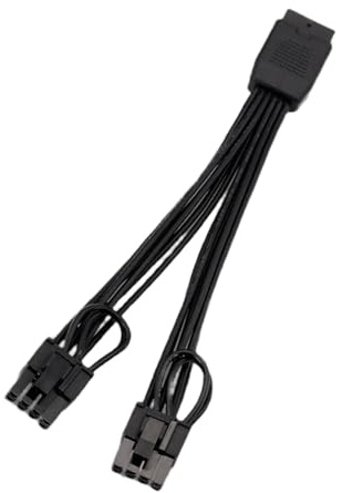 Geavonyg 12VHPWR 12+4-Pin zu Doppel-6+2-Pin PCIe-5.0-Adapter für Grafikkarten Stromversorgungsanforderungen