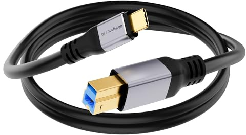 Werkybay 1m Câble d'imprimante USB 3.0 B, 5Gbps USB type C Mâle vers Type B 3.0 Mâle, Câble de Données pour Imprimantes, Scanner, Laptop, PC, Disques Durs Externe, USB 3.0 Hub etc