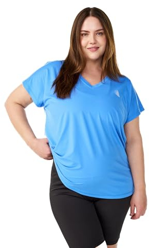 Zizzi Active Sportshirt Damen große Größen - V-Ausschnitt, Kurzarm, locker | Trainingsshirt mit V-Ausschnitt aus 88% Polyester und 12% Elastan, elastisch und leicht, für Sport und Alltag
