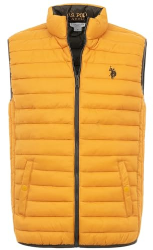 U.S. POLO ASSN. Herren Weste (S-XXL) gesteppt mit hochstehendem Kragen und Druckknopftaschen - P025