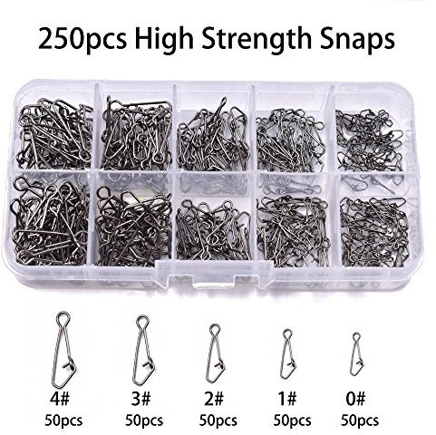 150pcs/250pcs High Strength Stainless Steel Snaps Set Fishing Line to Hooks Connectors in Saltwater or Freshwater (150pcs/box High Strength Snaps)