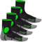 CFLEX Damen und Herren Running Funktions-Socken (4 Paar) Laufsocken - Schwarz-Grün 35-38