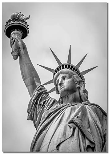Panorama Leinwandbild Statue of Liberty 21 x 30 cm - Gedruckt auf Leinwand - Wandbild Wohnzimmer - Dekoration Schlafzimmer