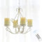 simpdecor Lighting Candles Candelabra Chandelier Chain Hang Metal Wall Pendant Candle holder Sconce with 4pcs Battery Operated Led Candle with Remote, White