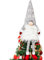 Whaline Weihnachtsbaumspitze, groß, schwedischer Zwerg, Weihnachtsmann-Ornament, skandinavischer Plüsch, zum Aufhängen, mit grauer Schneeflocke, Hut und Beinen für Weihnachten, Party, Tisch, Geschenk