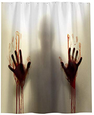 Lankater Distinctive Tenda della Doccia di Sangue, Halloween Horror Spaventoso Bagno Tenda, Impermeabile, Prova di Muffa, 150x180cm