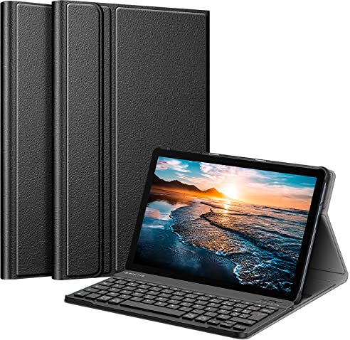 Fintie Funda Teclado para Huawei MatePad T10s 10.1 Tablet [AZERTY French] Cubierta de Teclado Inalámbrico Desmontable Funda Multiángulo para Huawei MatePad T 10, Negro