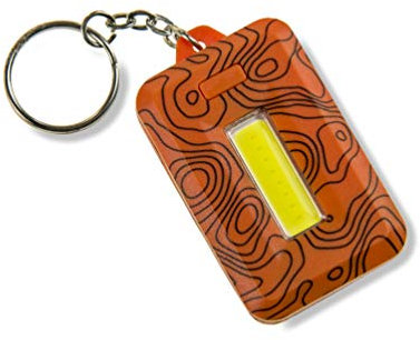 Carson COB LED Keychain Torch, with Stainless Steel Keyring, 3 Light Settings, Orange, Size