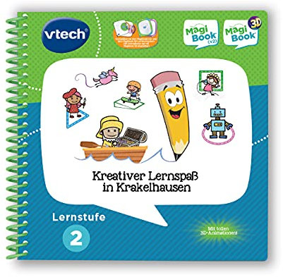 Vtech Lernstufe 2 - Kreativer Lernspaß in Krakelhausen 80-462604 Lernbuchsystem, Mehrfarbig