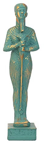 Einzigartige Statue des ägyptischen Lord Ptah-Hotep, Minster und Philosoph Schriftsteller der Welt ältestes Buch (2200 v. Chr.) aus schwerem Stein grün mit goldfarbener Handfarbe