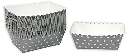 Frau WunderVoll® Kuchen Backformen 96 Stück, grau, weiße Punkte/Mini Kuchenform Backformen, Backförmchen, Muffin Backform, Papierbackform, Förmchen Papier Kastenform Einweg Backform