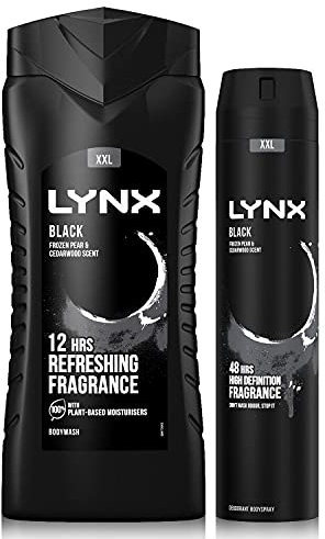 Lynx 12 Hour Refreshing Black Shower Gel, 500 with Lynx 48 Hour Black Body Spray 250ml Leaving you smelling great, Dermatologically Tested, Keep Smelling Irresistible!
