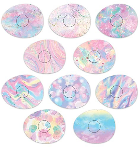 Rockadex Adhesive Patches - Compatible for Freestyle Libre Sensor, Custom-Designed Freestyle Libre Patches, Diabetic Supplies Mix 10 Pack Iridescent (Freestyle Libre 3)