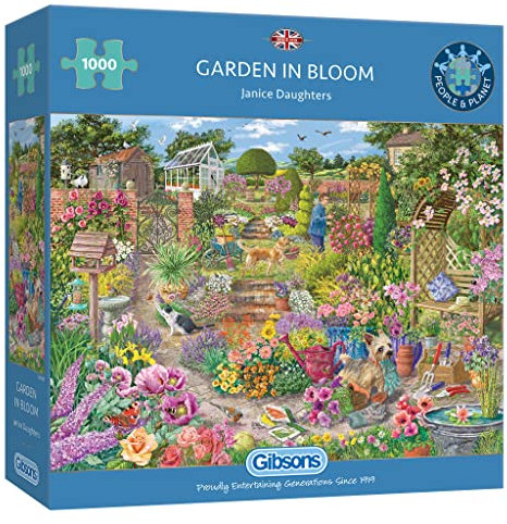 Garden in Bloom | 1000 Piece Jigsaw Puzzle | Summer Garden Puzzle | Sustainable Jigsaw Puzzle for Adults | Premium 100% Recycled Board | Great Gift for Adults | Gibsons Games