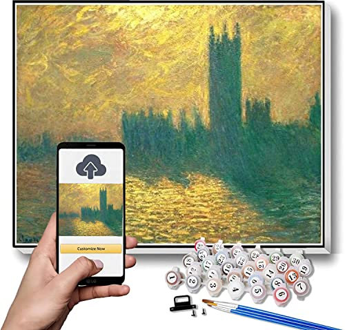 Paint by Numbers Kits for Adults and Kids houses of parliament painting by Claude Monet Paint by Numbers Kit for Kids and Adults