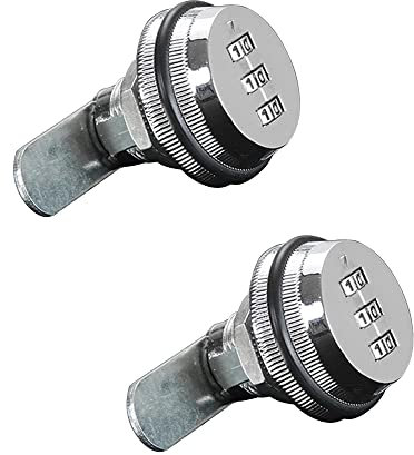 Paquete de 2 candados de seguridad con combinación de leva de 3 dígitos con contraseña, 20 mm, color plateado, sin llave, para gabinete, cajón, buzón, casillero seguro, puerta
