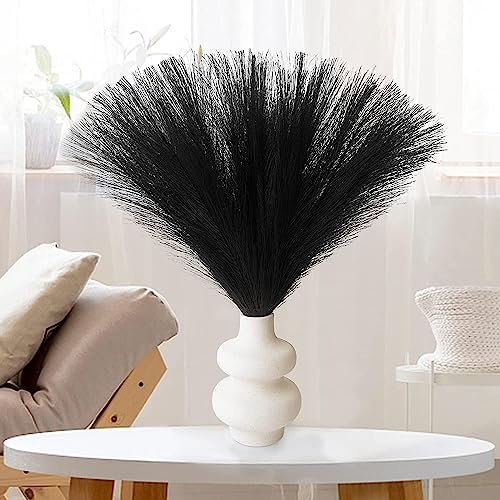 Künstlicher Pampasgras 30 Stücke Pampasgras Getrocknet, Deko Trockenblumen Deko, Trockenblumen Deko, Kleine Flauschige künstliche Pampasgras Blumen für Boho Home Decor(Schwarz)