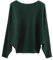Cegerne Damen Pullover Fledermausärmel Oberteil Elegant Oversize Pulli Langarm Sweatshirt Strickpullover Batwing Knitted Sweater, Dunkelgrün
