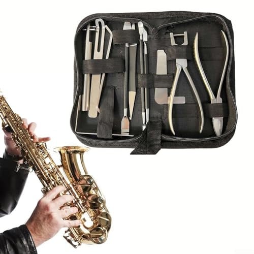 Saxophon-Reparatur-Werkzeug-Set, Edelstahl, perfekt für Saxophon, Klarinette und andere Holzblasinstrumente, langlebig und zuverlässig, 12 Stück