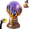 VINGVO Halloween-Kristallkugel, Leuchtende Kristallkugel, Halloween-Dekoration, Luxuriöse Himmlische Kristallkugel in der Hexenhand, Plasma-Kugellampe mit Sockel für Partys, Zuhause,