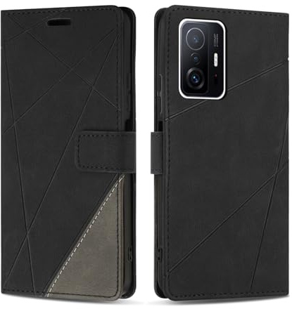 SONWO Hülle für Xiaomi 11T Pro/Xiaomi 11T Hülle, Premium PU Leder Handyhülle Wallet Silikon Schutzhülle Klapphülle für Xiaomi 11T Pro/Xiaomi 11T, Schwarz