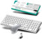 Ensembles Clavier Souris sans Fil 2.4Ghz & Bluetooth,Clavier et Souris sans Fil avec Batteries Rechargeable,Clavier Ultra-Fin avec Pavé Numérique pour PC/Laptop/Mac,QWERTY, Souris Silencieuse,Argent