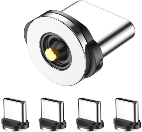 VAFOTON 1-Pin Typ C Magnet Adapter [5Stück], Magnetisches Stecker Ersatzstecker Phone Staubschutz Verbinder für Magnetisches USB Ladekabel