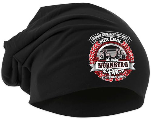 UGLYSHIRT EIN Leben lang Nürnberg Mütze | Strickmütze Nürnberg Sport Mütze Hut Logo Hat Stadt Dehnbar | Beanie