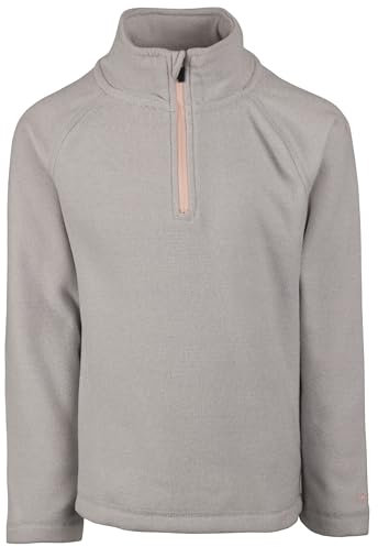 Trespass Girls 1/2 Zip Jumper Pullover Pockets Anti Pilling Microfleece Casual Top Meadows Pale Grey