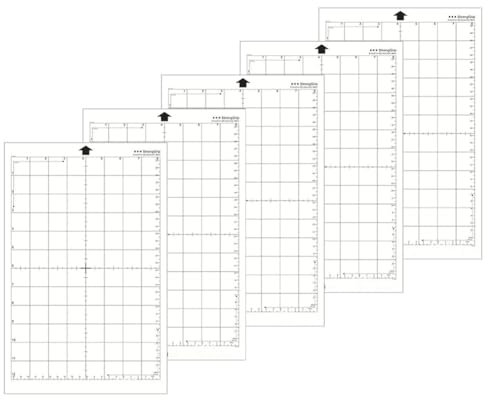 Desikixudy 5 Stück Schneidematte 12 x 8 Zoll aus PVC mit Standardgriff, Klebstoff zum Schneiden, Ersatz, rutschfeste Viskosität, Verarbeitung eines mittleren Netzes