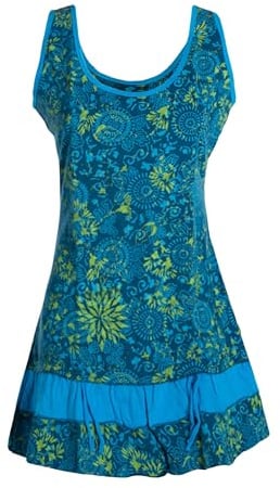 Vishes - Alternative Bekleidung - Damen Lagen-Look Jersey-Tunika Sommerkleid Träger-Kleid