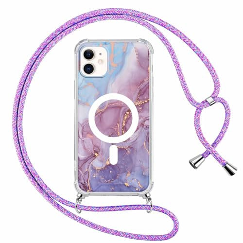 Foonary Magnétique Coque pour Apple iPhone 11 6.1 avec Cordon, Aesthetic Motif Réglable Collier Housse, 3