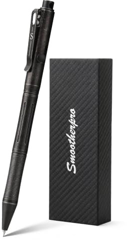 SMOOTHERPRO Bolt Action Kugelschreiber Titan Kompatibel mit Pilot G2-Mine | Taschenclip aus Edelstahl, für EDC, Unterschrift, Geschäft, Schreiben Tagebuch-Stone Wash Schwarz