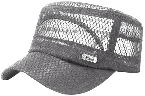 crazy bean Trucker Cap mit Netz Herren Damen Army Military Cap Einstellbar Belüftet Baseball Caps Vintage Basecap Kappe Hut Sommermütze Golf Tennis Visor Mütze,Dunkelgrau