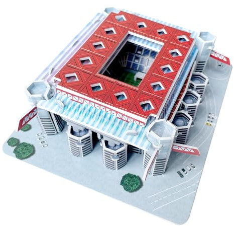 Habarri Mini San Siro Stadium Puzzle 3D - 3D Puzzle-Stadion - Kleines 3D Fußballstadion für Kinder und Erwachsene - Mini Fußballstadion Modell - Modellbau - 49 Elemente