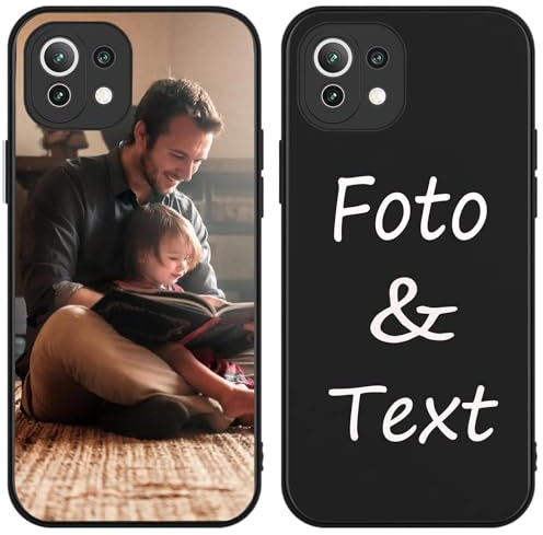 Personalisierte Handyhülle für Xiaomi Redmi 12 Hülle Personalisierte,mit Eigenem Foto Bild Text Individuelle Schutzhülle Schwarz Silikon Handyhülle Selbst Gestalten Text Custom Case
