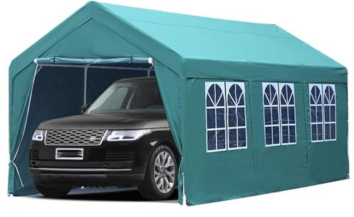 JMOZHCD Abri de Voiture Pliant, abri de Neige Lourd extérieur, Garage Pliant pour Voiture Domestique, abri de Voiture Mobile Semi-Automatique étanche à la Pluie