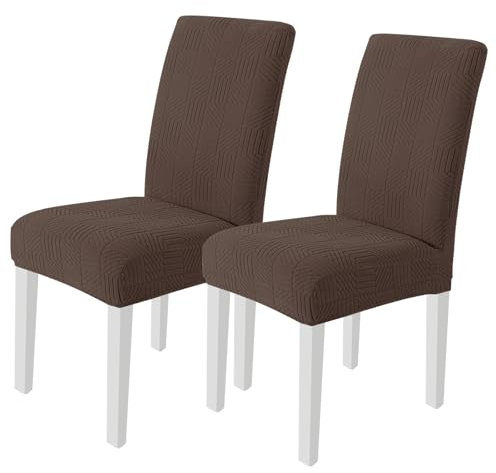 Ystyle Stretch Stuhlhussen 2er Set, Stuhlbezug Elastischer, Hussen Für Stühle Abnehmbarer Waschbarer, Universal Stuhlbezüge, Für Hotel Bankett Küche Restaurant Hochzeit Party, Kamel