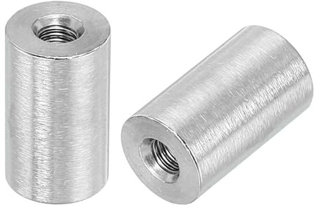 QUARKZMAN 10pz M5 Rotondo Connettore Dadi 304 Acciaio Inox Accoppiamento Dado 20mm/0,8 Lunghezza Manicotto Asta Barra Perno Dado per Staffa M5x20x12mm