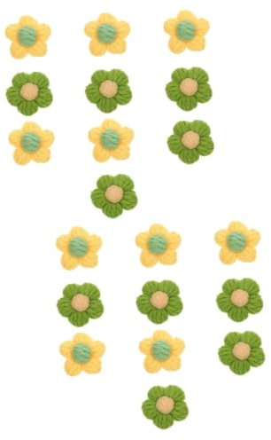 VILLCASE 20 PCS Accessori della Forcella Decorazione Fiori Tornante Accessorio Lavorato all'Uncinetto Abbellimento Margherita del Ricamo Fai da Te Materiale della Cassa del Telefono