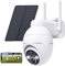 YESKAMOU Telecamera Wi-Fi Esterno, 2K Videocamera Sorveglianza con pannello solare, 360° PTZ Telecamera Wifi Esterno Senza Fili con Batteria, Visione Notturna a Colori, 2.4GHz, Supporta Alexa (3mp)