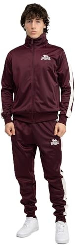 Lonsdale Herren Pember Jogginganzug, Oxblood/Ecru, S